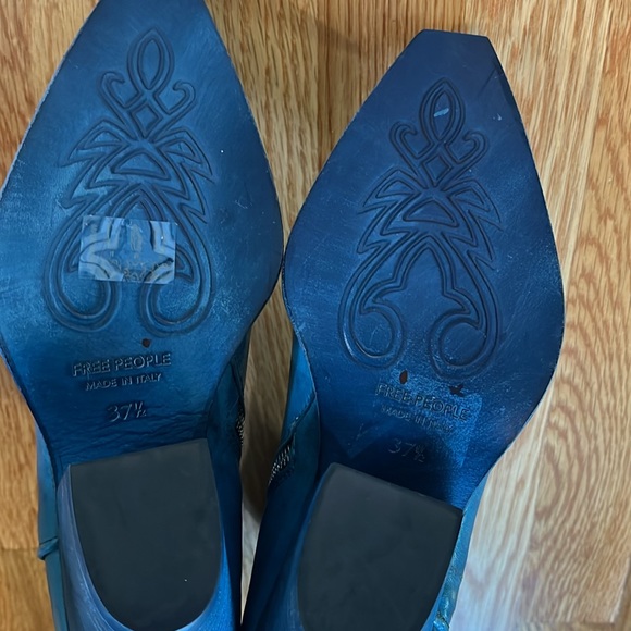 Free People Brayden Western Boots in Petrol size 37.5 NEW - Picture 15 of 16
